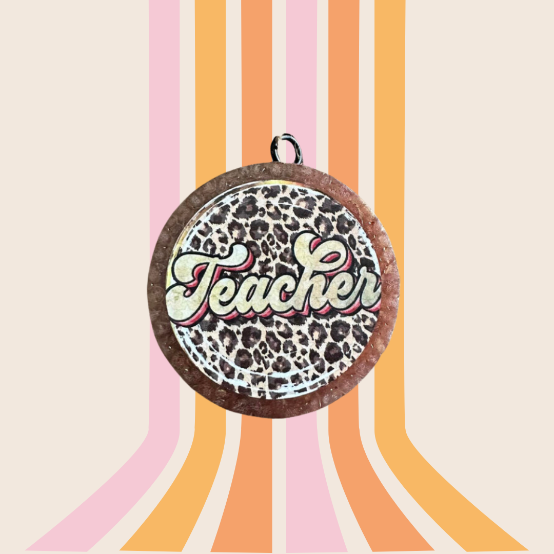 Leopard Teacher Round Freshie