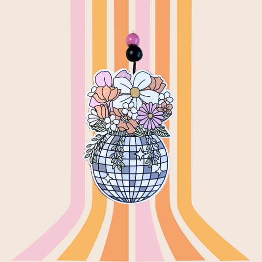 Disco Ball with Flowers Freshie