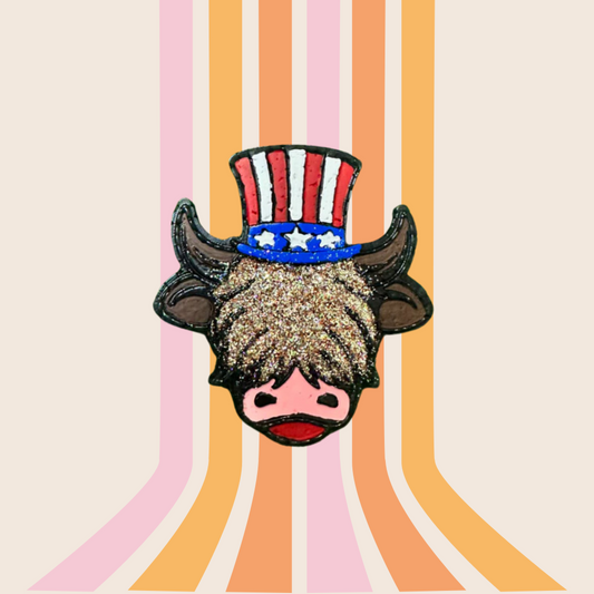 Patriotic Highland Cow Freshie