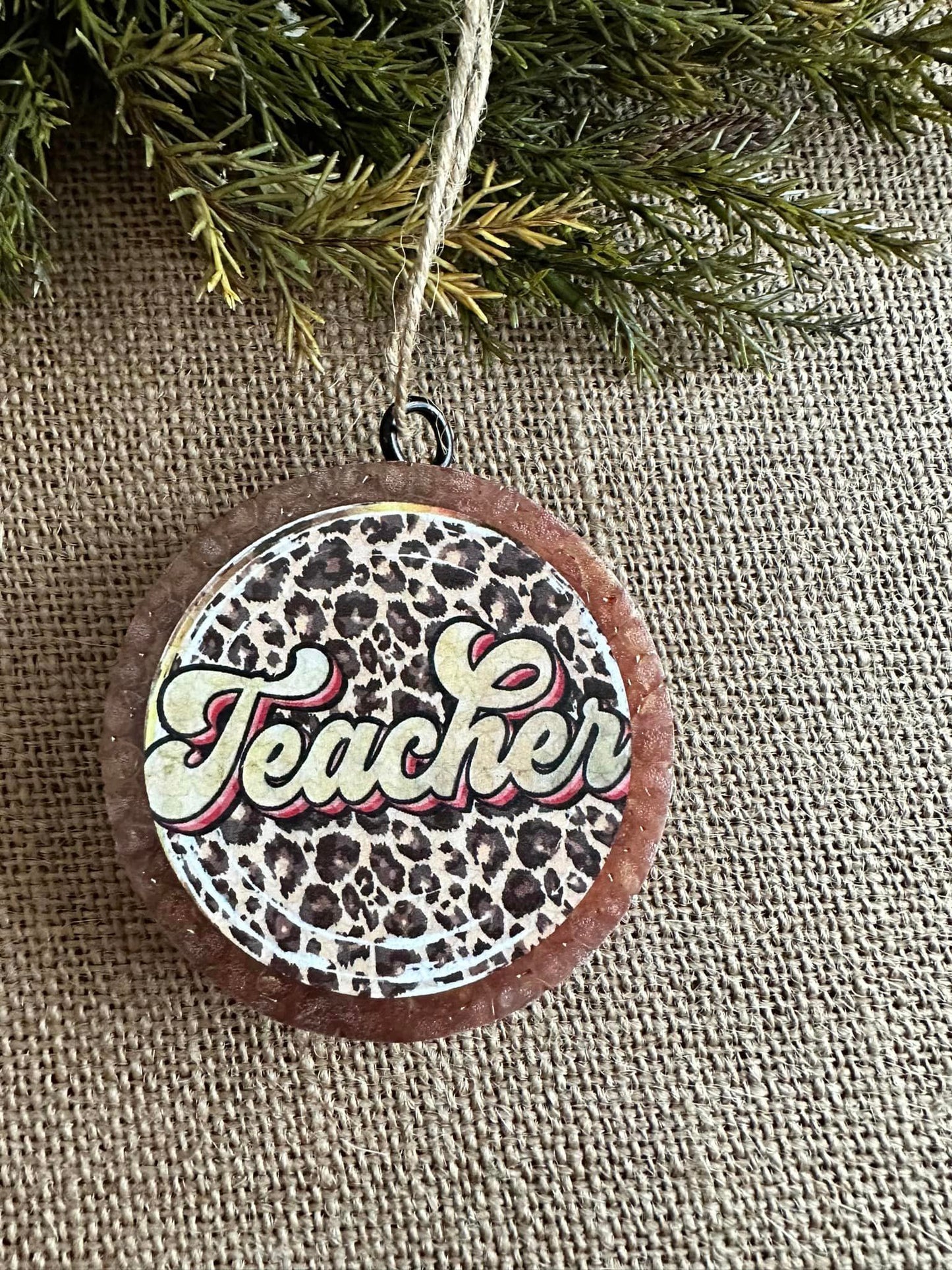 Leopard Teacher Round Freshie