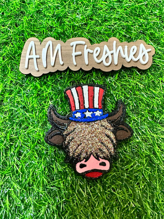 Patriotic Highland Cow Freshie