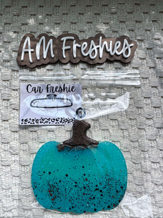 Teal Ombre Glittered Pumpkin Freshie