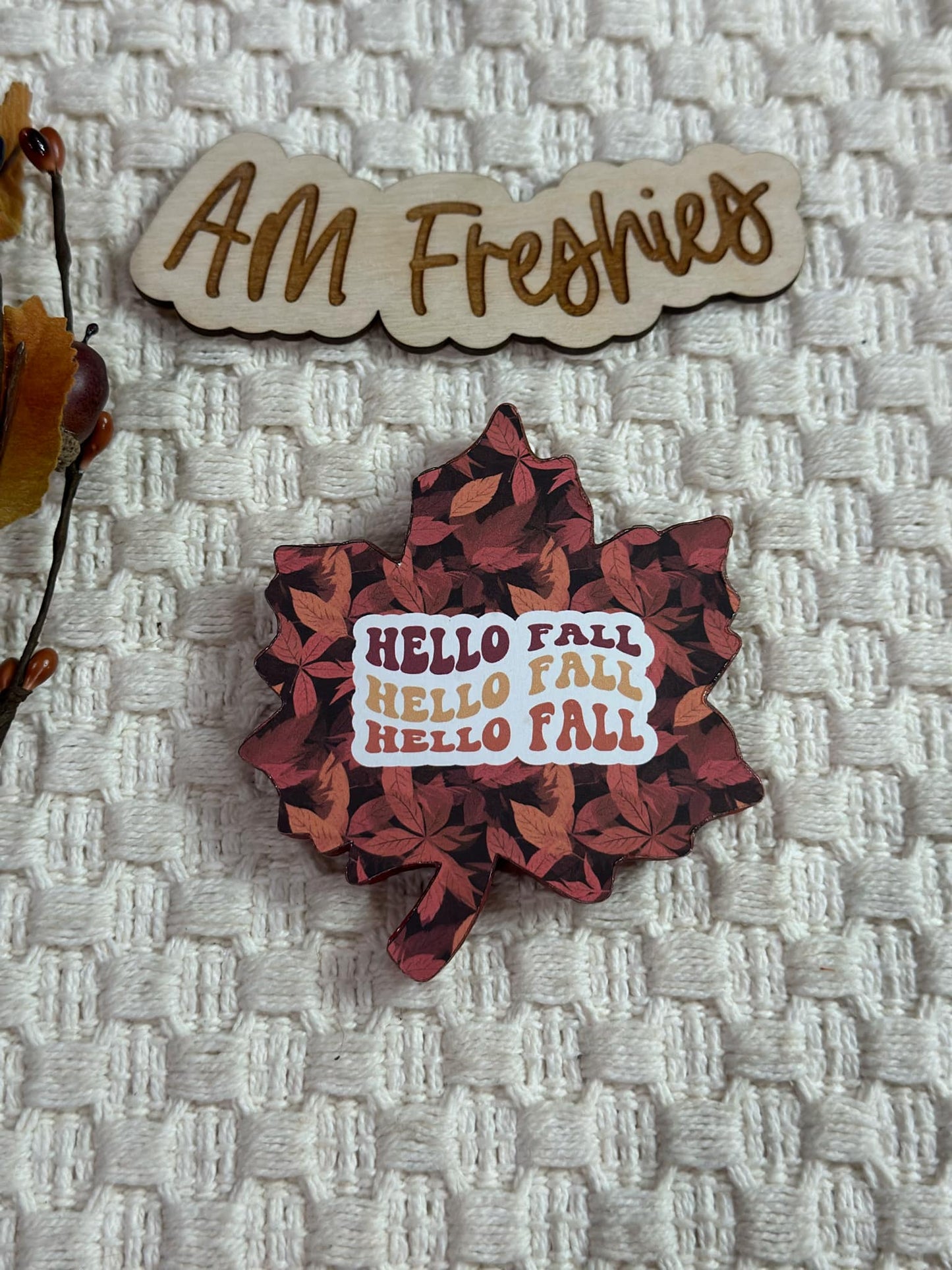 Hello Fall Leaf Freshie